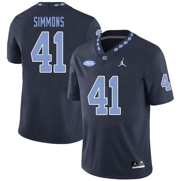 Jordan Brand Men #41 Brian Simmons North Carolina Tar Heels College Football Jerseys Sale-Navy